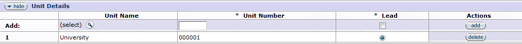 Figure 157 Protocol Document, Personnel Page – Person Section, Unit Details Subsection